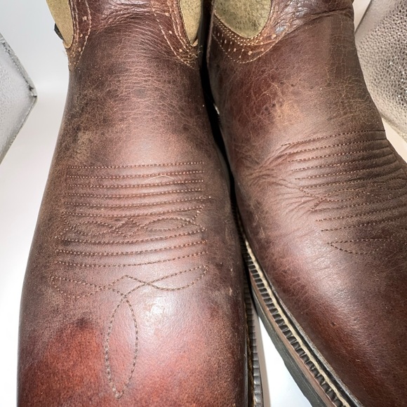 Abilene Cowboy Boots men’s size 10M Brown Leather Western Made in USA - Picture 6 of 11